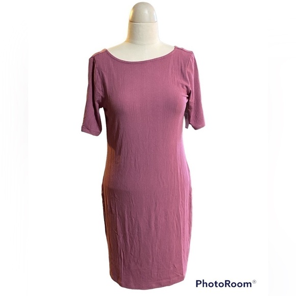 OLD Navy Pink Fitted Rib Knit Scoop Back Mini size large - Picture 3 of 8